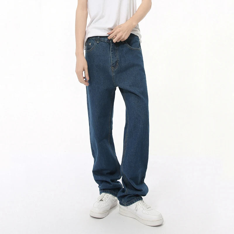 Spring New Male Jeans Men's Pencil Pants Slim Denim Straight Casual Bottom Solid Color Simple Trousers Fashion Tide 9C7611