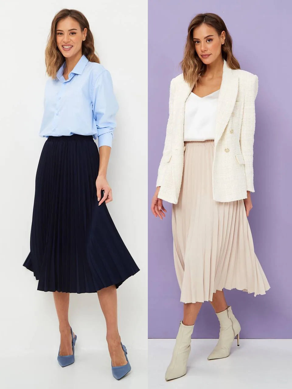 Women A-Line Spring Pleated Skirt Elegant High Waist Long Skirt Femme Elegant Faldas Jupe Saia Women White Skirts C-092