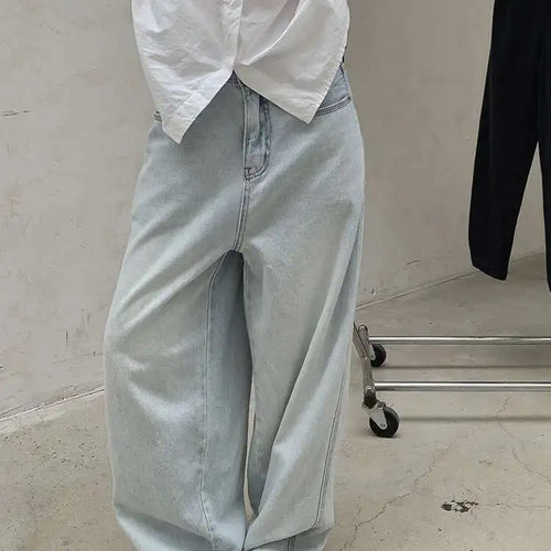 Load image into Gallery viewer, High Waist Light Blue Denim Long Casual Pocket Wide Leg Jeans New Women Trousers Fashion Tide Spring Autumn 2025 1DH8351

