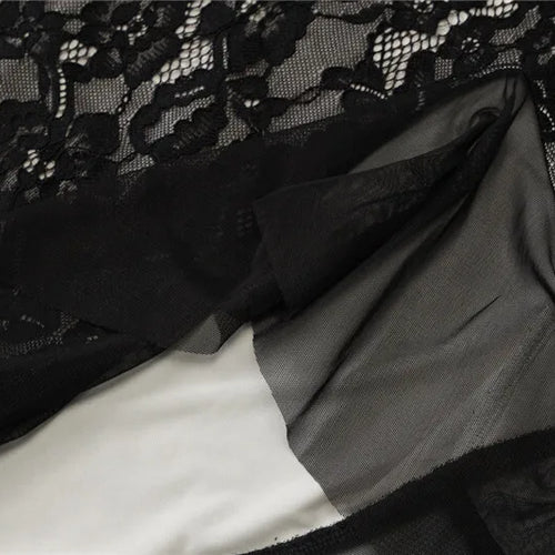 Load image into Gallery viewer, Mesh Lace Ruffled Sexy Maxi Dress For Women Gown Black Hollow Out Sleeveless Thigh High Split Club Long Dress Vestido
