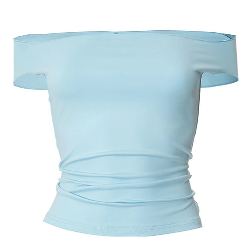 Load image into Gallery viewer, y2k Crop Tops Sexy Women Summer Clothes Solid Color Square Neck Short Sleeve T Shirts 2000s Clothing Club Streetwear
