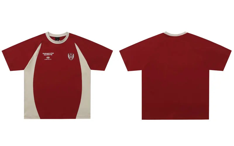 Vintage Tshirt Y2K Graphic Printed Patchwork Racing Sports Streetwear T-Shirts Hip Hop Harajuku Casual Baggy Cotton Tops Tee