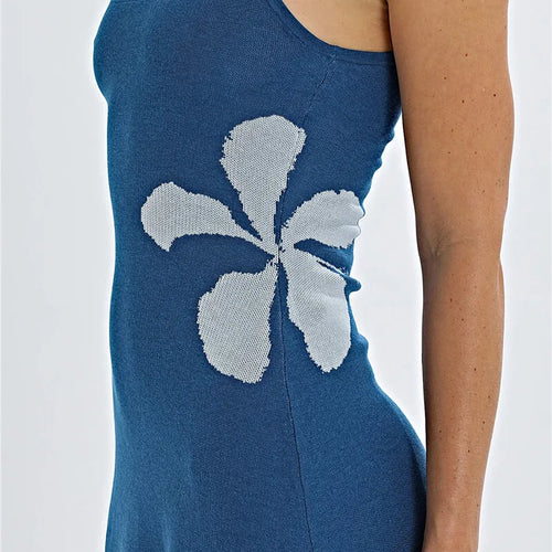 Load image into Gallery viewer, Spaghetti Strap Print Knit Mini Dress For Woman Robe Summer New Sleeveless Backless Beach Holiday Club Dress Knitwear
