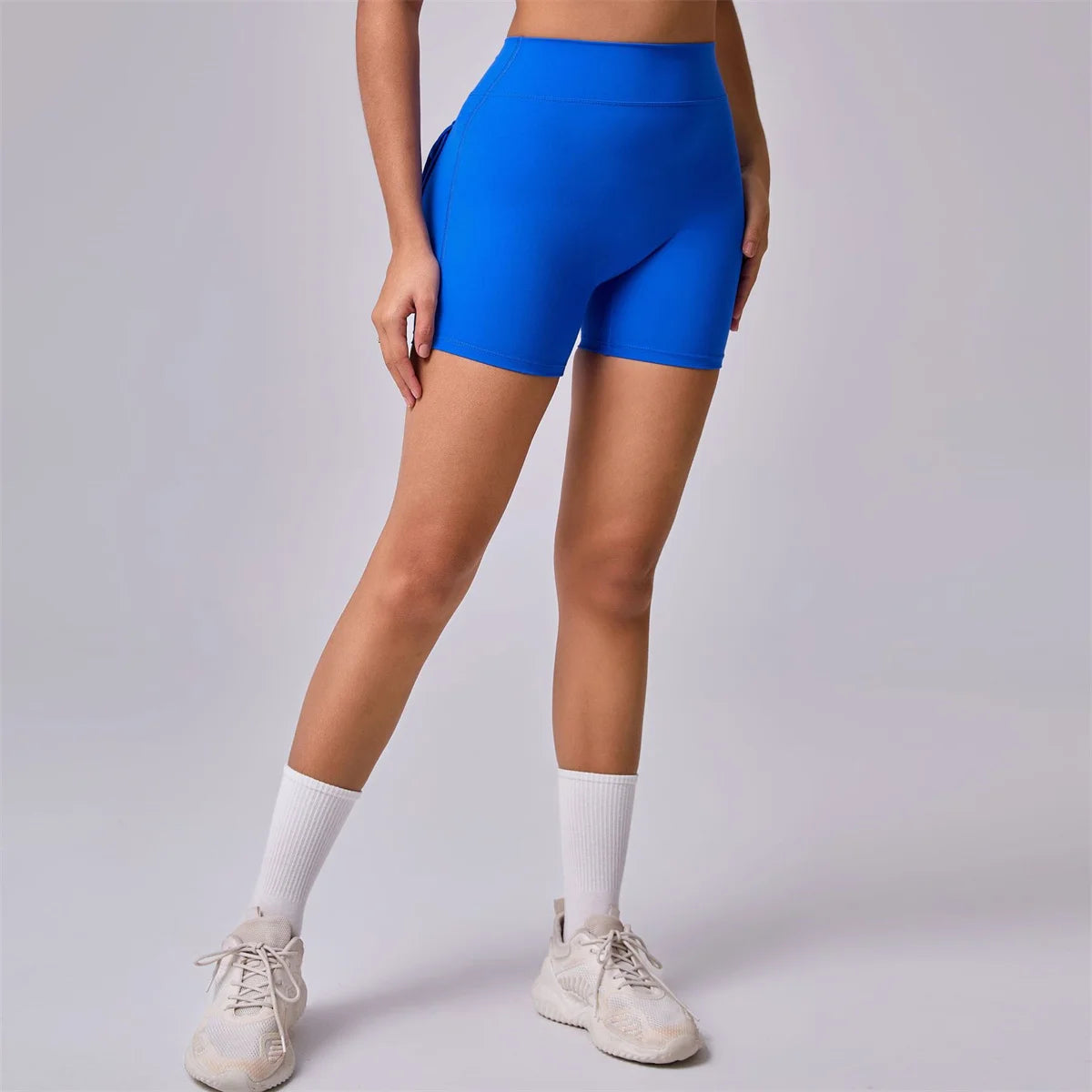 Deep V Back Yoga Shorts Women Pocket Scrunched Butt Gym Leggings High Waist Push Up Tights Sexy Booty Sports Shorts Fitness