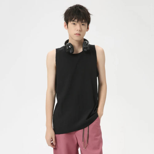 Load image into Gallery viewer, Minimalist Men&#39;s Thin Tank Tops Solid Color Casual Round Neck Sleeveless Loose Sport Top Chic Summer 9C6263
