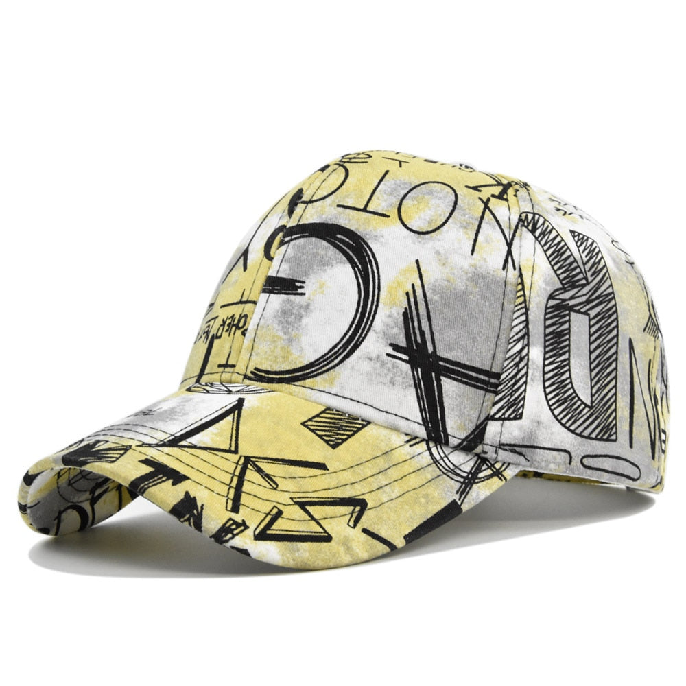 Graffiti Print Baseball Cap New Spring Sunhat Colorful Letter Men Women Unisex-Teens Cotton Snapback Caps Fashion Hip Hop Hat