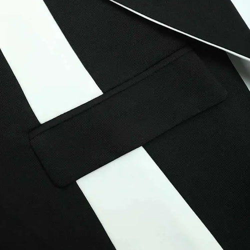 Load image into Gallery viewer, Women Black Color-block Big Size Blazer New Lapel Long Sleeve Loose Fit Jacket Fashion Tide Spring Autumn 2025 1DF3108
