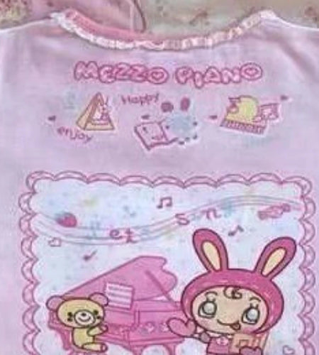 Japanese Sweet Crop Top Cartoon Print Harajuku Contrast Color Lolita T-shirt Women Y2k Aesthetic Slim Tee Vintage Fairy Grunge