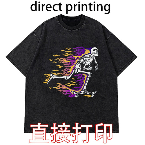 Load image into Gallery viewer, Vintage Washed Tshirts Anime T Shirt  direct printing
