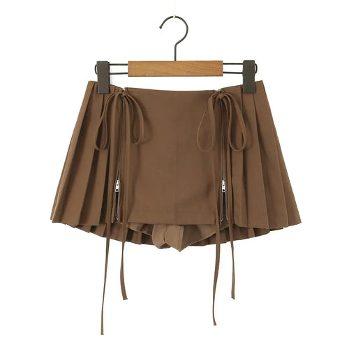 Load image into Gallery viewer, Summer High Waist Skirts Womens Sexy Mini Skirts Vintage Bandage Pleated Skirt Korean Tennis Skirts Short khaki White Black 2023
