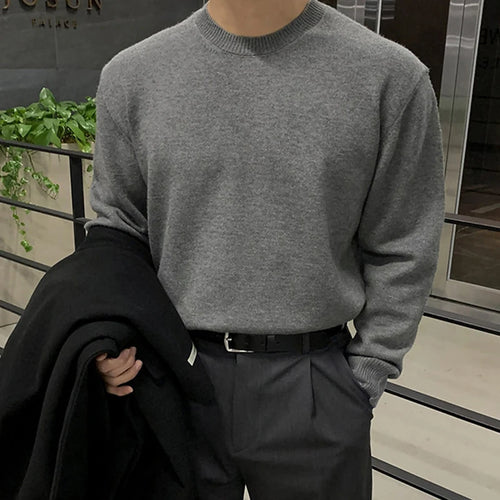 Load image into Gallery viewer, Men&#39;s Swearter New Korean Style Handsome Simple Solid Color Trendy Pullover Long Sleeve Stylish Male Casual Clothing 9W1818

