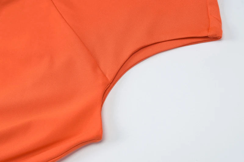 Hollow Out Backless Sexy Maxi Dress For Women Fashion Metal Buckle Solid Short Sleeve High Waist Slim Fit Long Dress