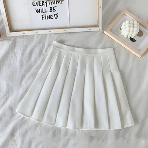 Load image into Gallery viewer, Black Skirt Female Summer High Waist gothic Anti-Glare A-Line Pleated Skirt Short Skirt Purple Ins Tide Ulzzang Skirt
