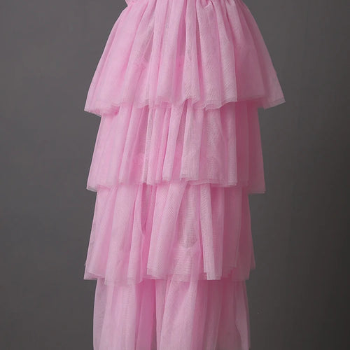 Load image into Gallery viewer, Mesh T-shirt Cake Half-body Skirt Two Pieces Suit New Round Neck Short Sleeve Women Fashion Spring Summer 2025 CPG3209
