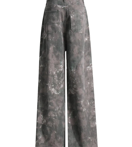 Denim Loose Cargo Pants For Women High Waist Patchwork Pocket Casual Camouflage  Jeans Female Fashion Autumn