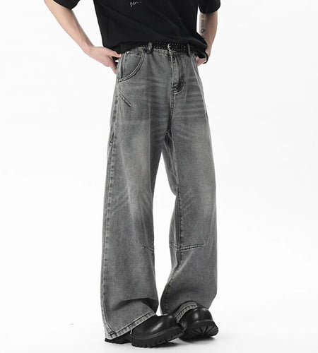 Men's Jeans New Summer Three Dimensional Splicing Design American High Street Straight Leg Male Denim Pants 2025 9W1660