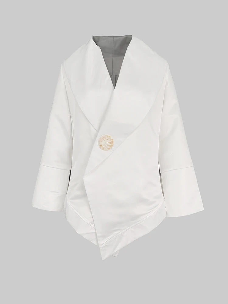 Women's shirts & blouses Summer 2024 Long Sleeves Loose Buttoned Stand Collar Office White Tops Clothes for Female