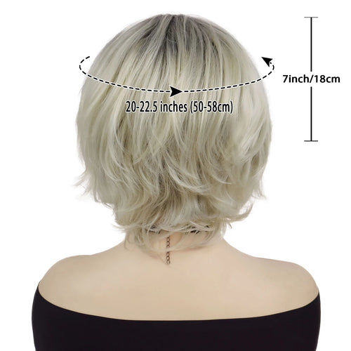 Load image into Gallery viewer, Blonde Wigs for Women Synthetic Hair Short Bob Wig with Side Bangs Natural Hairstyles Mommy Wigs Gifts Soft Ombre Blonde Color
