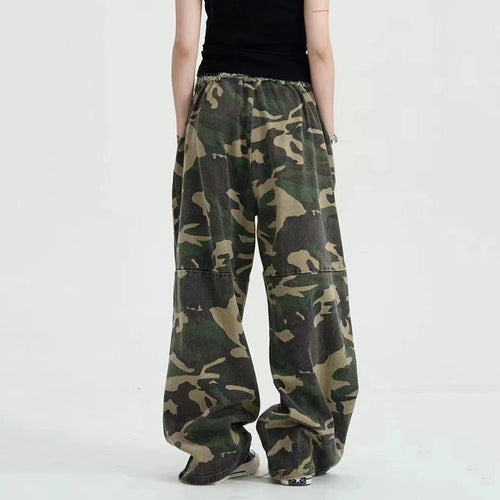 Load image into Gallery viewer, Men&#39;s Cargo Pants New American Style Summer Loose Straight Wide Leg Trendy  Elastic Waist Stylish Male Trousers 9W1782
