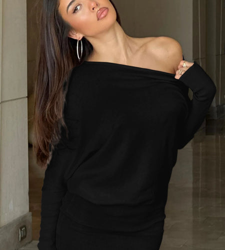 Fashion Solid One Shoulder Long Sleeve Ruched Sexy Slim Mini Dress Spring Women Clothes Birthday Party Festival