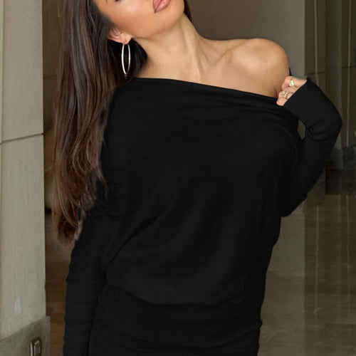 Load image into Gallery viewer, Fashion Solid One Shoulder Long Sleeve Ruched Sexy Slim Mini Dress Spring Women Clothes Birthday Party Festival
