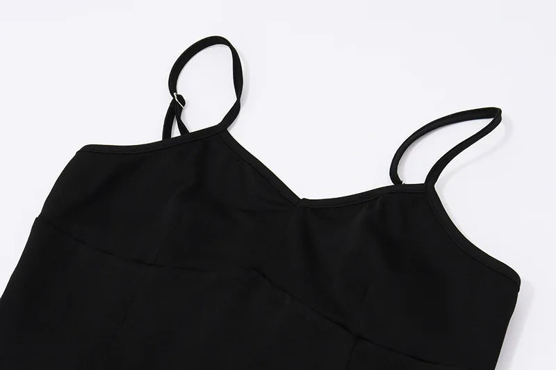 Elegant Patchwork Spaghetti Strap Long Dress For Women Fashion Sleeveless Backless Sexy Evening Maxi Dress Fashion