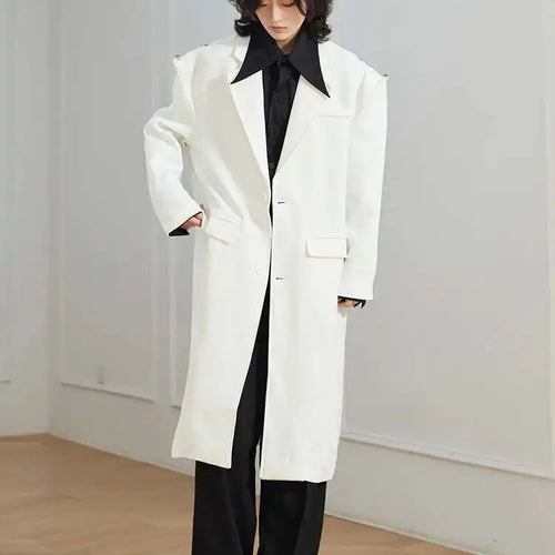 Load image into Gallery viewer, Women Black Big Size Long Casual Blazer New Lapel Long Sleeve Loose Fit Jacket Fashion Tide Spring Autumn 2025 1DH0063
