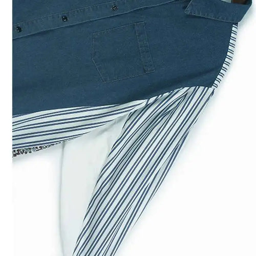 Load image into Gallery viewer, Women Blue Pattern Printed Denim Big Size Long Blouse New Lapel Long Sleeve Shirt Fashion Tide Spring Autumn 2025 1DH4876
