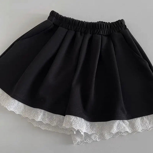 Load image into Gallery viewer, Black White High Waist Slim Mini Pleated Shorts 2024 Spring Summer Fashion Ladies Sweet Gray Lace Shorts For Women Clothes Trend
