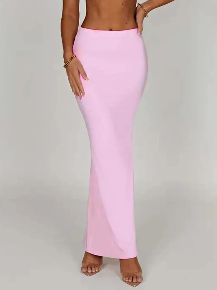 Thickened Fabric Sexy Maxi Skirt Women 2023 Autumn Winter New Solid High Waist Skinny Club Party Long Skirt Elegant