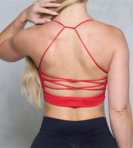 Pad Women Cross Strap Sport Beautiful Back Top Push Fitness Yoga Bra Gym Quick Dry Bra Fitness Top Sports Breathable Bra