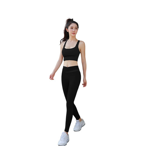 Load image into Gallery viewer, Two Piece Sexy Yoga Set Splicing Seamless Sleeveless Bra Fitness High Waist Sport Pants Gym Workout Outfit Clothes for Women
