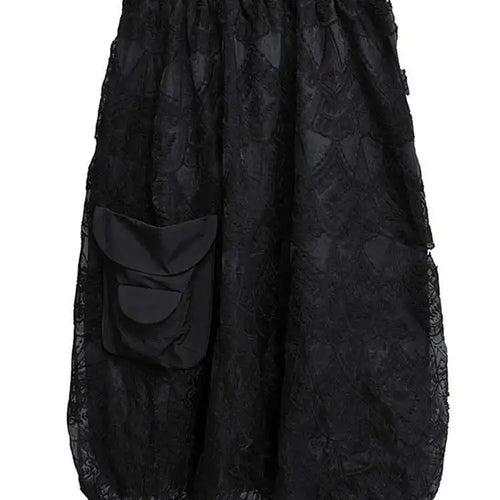 Load image into Gallery viewer, Black Lace Jacket Pocket Skirt Two Pieces Suit New Stand Collar Long Sleeve Women Fashion Tide Spring Autumn 2025 1DJ0248
