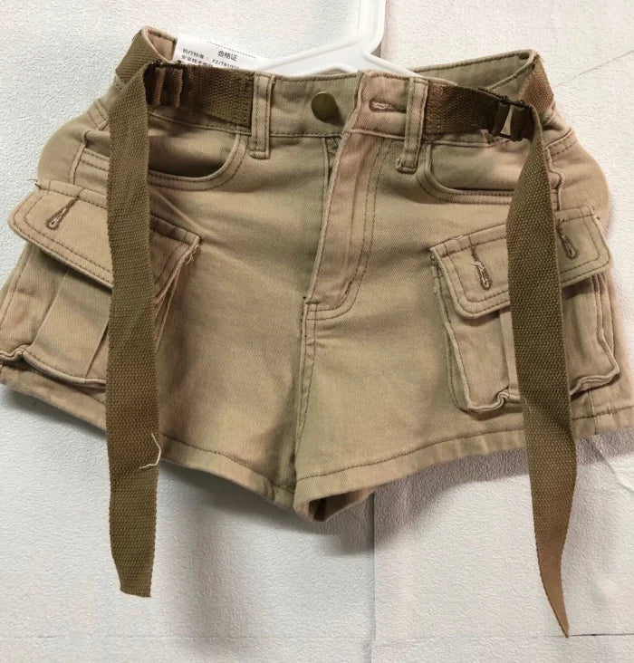 Women's Cargo Pants Denim Shorts 2024 New Botttoms High Waist Casual Summer Y2k Short Fashion Pantalones Cortos De Mujer 49B671