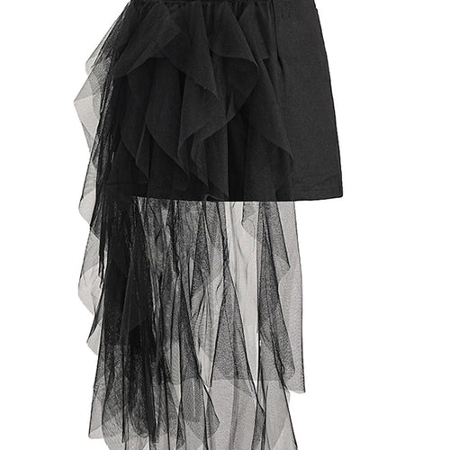 Load image into Gallery viewer, Solid Spliced Mesh Chic Skirts For Women High Waist Temperament Patchwork Zipper Slimming Skirt Female Fashion New
