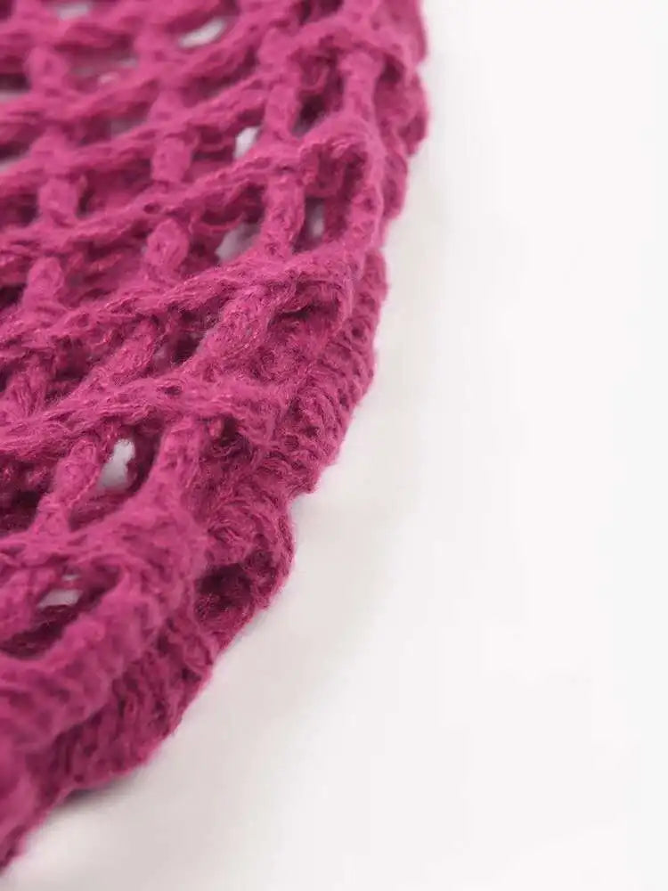 Women Black Knittng Hollow Out Big Size Long Dress New Round Neck Long Sleeve Fashion Tide Spring Autumn 2025 5WA10401