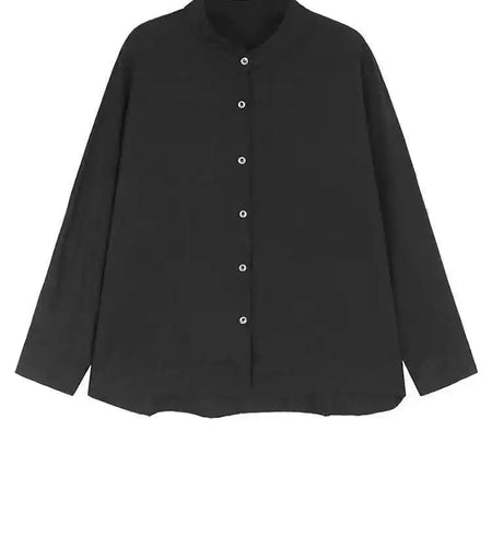 Women Apricot Big Size Elegant PlainBlouse New Stand Collar Long Sleeve Shirt Fashion Tide Spring Autumn 2025 1DH7173