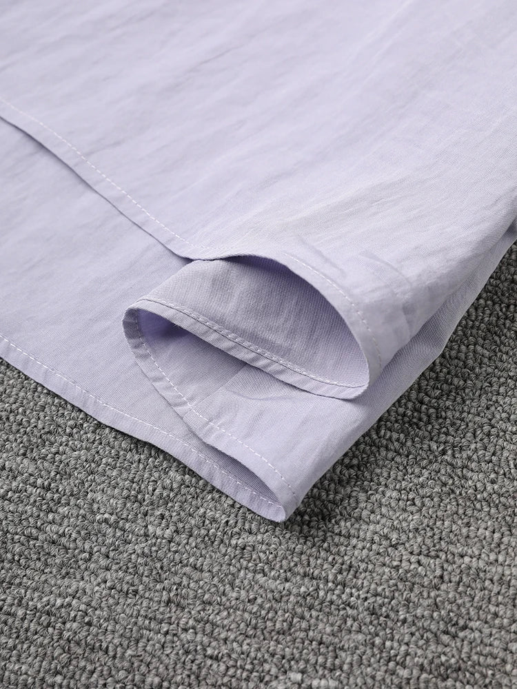 Women Light Purple Irregular Spliced Big Size Vest Dress New Round Neck Sleeveless Fashion Tide Spring Summer 2025 CPG3083