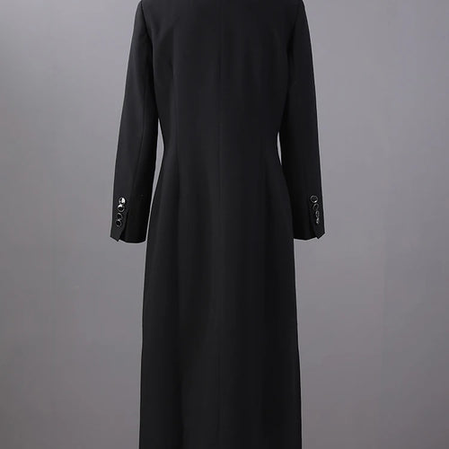 Load image into Gallery viewer, Women Color-block Double Breasted Long Elegant Blazer New Lapel Long Sleeve Jacket Fashion Spring Autumn 2025 7AB6826
