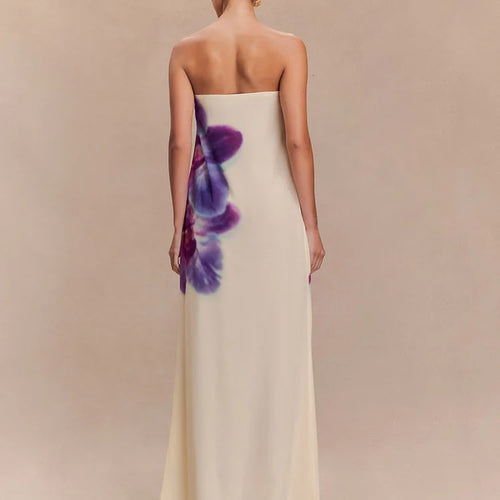 Load image into Gallery viewer, Floral Print Strapless Sexy Maxi Dress For Women Gown Off-shoulder Backless Sleeveless Elegant Long Dress Fashion
