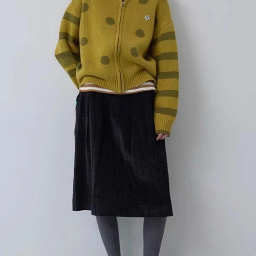 Load image into Gallery viewer, Casual Sueter Mujer Knitted Sweater Coats Women Autumn Winter Clothing Pull Femme Fashion Vintage Striped Zipper Cardigan Tops
