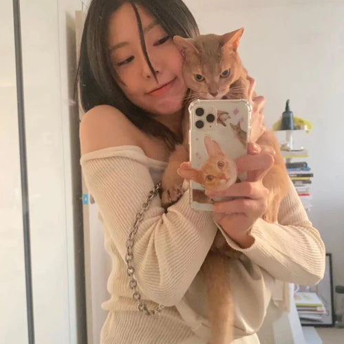 Load image into Gallery viewer, Autumn Knitted Slash Neck Off Shoulder T-shirts Slim Single Breasted Slim Fit Tops Women Black Sexy Y2k Aesthetic Grunge Tees
