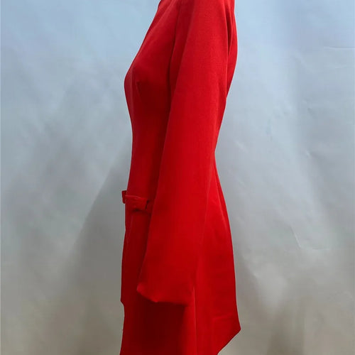 Load image into Gallery viewer, Double Bow Long Sleeve Sexy Mini Dress For Women Autumn Winter New Solid High Waist Bodycon Club Party Dress Elegant
