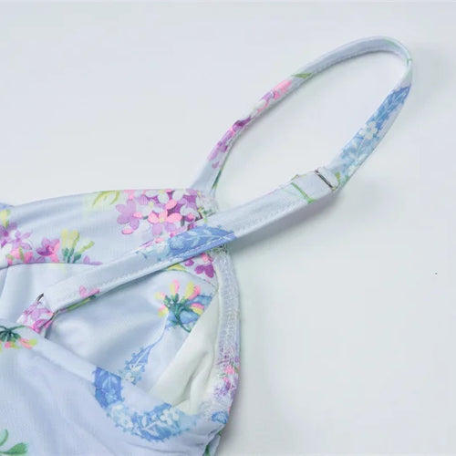 Load image into Gallery viewer, Sleeveless Print Spaghetti Strap Slash Neck Sexy Backless Thigh Split Maxi Dress Women Pleated Vacation Dress Summer
