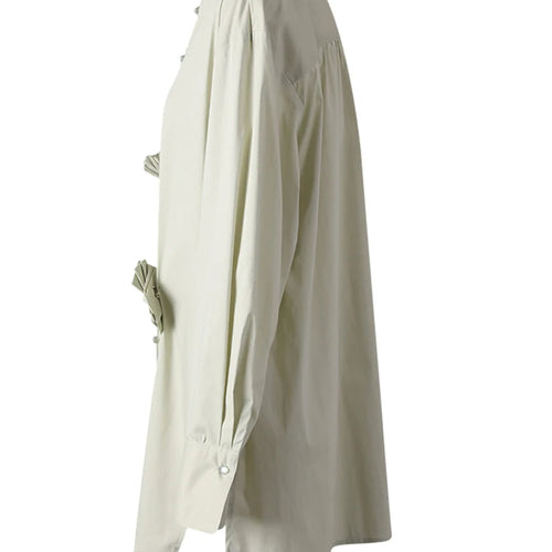 Load image into Gallery viewer, Women Light Green 3d Flower Big Size Blouse New Round Neck Long Sleeve Shirt Fashion Tide Spring Autumn 2025 CPG3308
