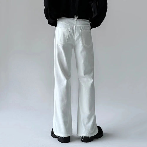 Load image into Gallery viewer, Men's Jeans New American High Street Cleanfit Solid Color Casual Trendy Denim Pants Straight Leg Flared Trousers 9W1429
