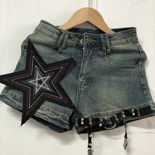 Load image into Gallery viewer, Harajuku Jean Shorts Women Clothing Streetwear Summer Y2k Pants 2024 New Bottoms Star Casual Fashion Pantalones Cortos De Mujer
