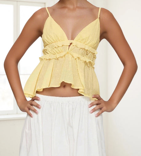 2000s Tank Tops y2k Women Clothes V Neck Spaghetti Strap Sleeveless Ruffle Trim Camisole 2000s Clothing Streetwear