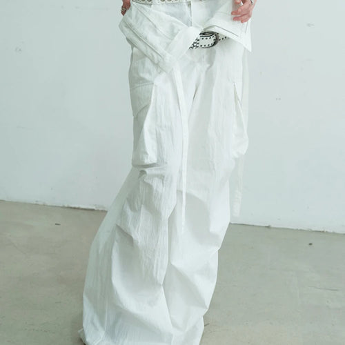 Load image into Gallery viewer, High Waist Black Double Layer Pocket Pleated Long Wide Leg Pants New Trousers Women Fashion Spring Autumn 2025 1DJ0691
