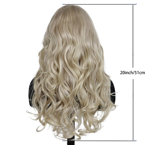 Load image into Gallery viewer, Synthetic Long Blonde Wigs for White Women Dark Roots Curly Wig Wavy Hairstyles Natural Wigs Cosplay Carnival Party Drag Queen
